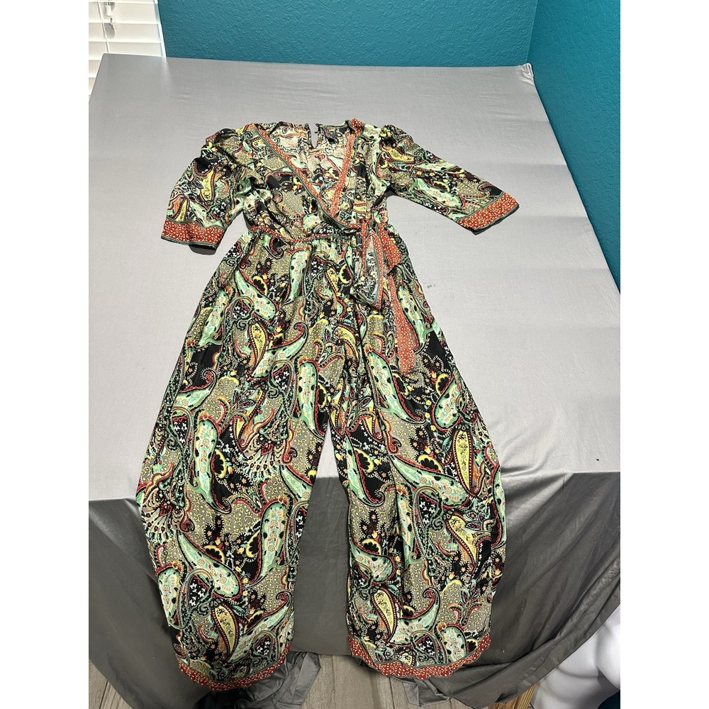 Me 2 Magic Multicolored Bright Bohemian Wrap Jumpsuit L